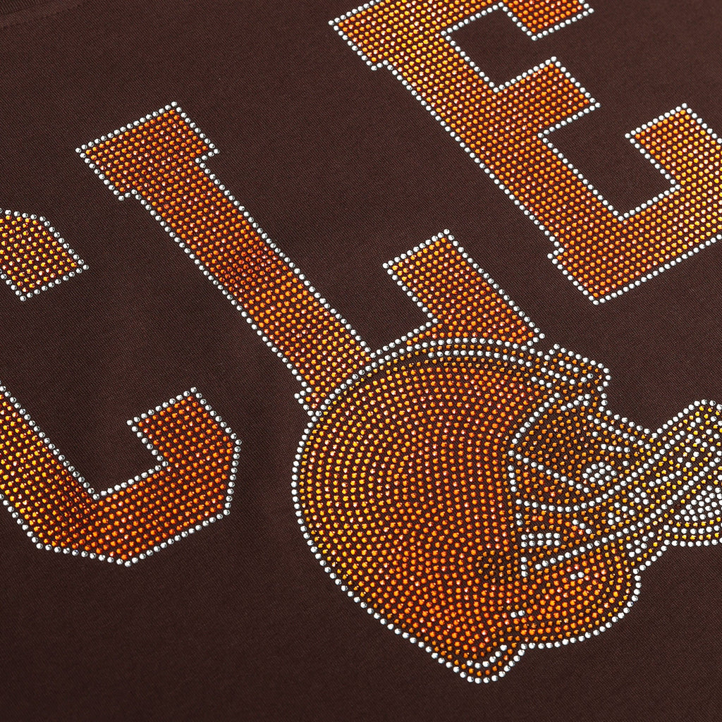 FOCO Cleveland Browns Rhinestone Crop Top Brown Extra Large 3
