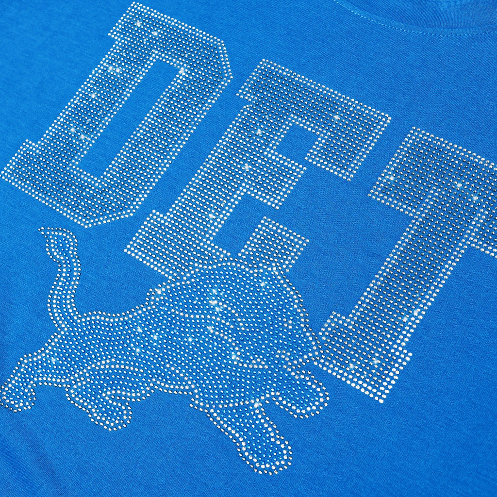 FOCO Detroit Lions Rhinestone Crop Top Blue XL 3