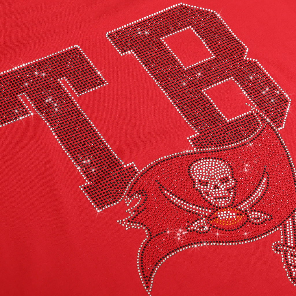FOCO Tampa Bay Buccaneers Rhinestone Logo Crop Top Red M 3