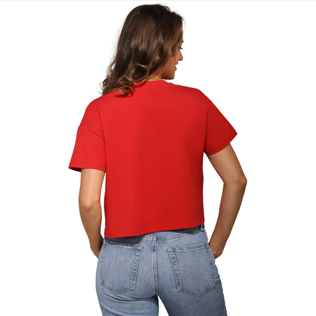 FOCO Tampa Bay Buccaneers Rhinestone Logo Crop Top Red M 4