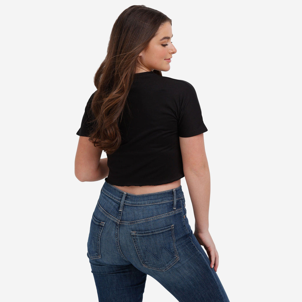 FOCO Minnesota Vikings Distressed Wordmark Crop Top S 3