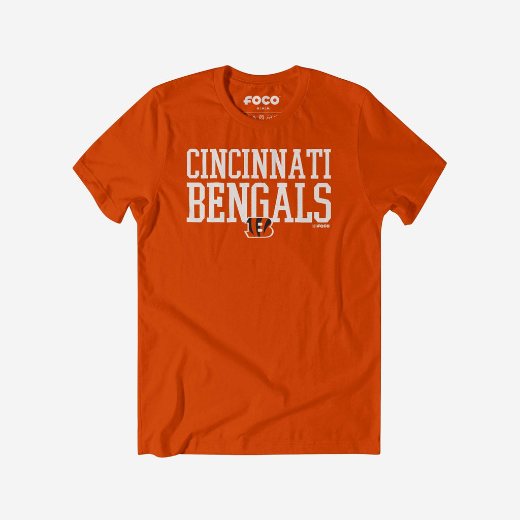 Cincinnati Bengals Bold Wordmark T-Shirt FOCO Team Orange S - FOCO.com