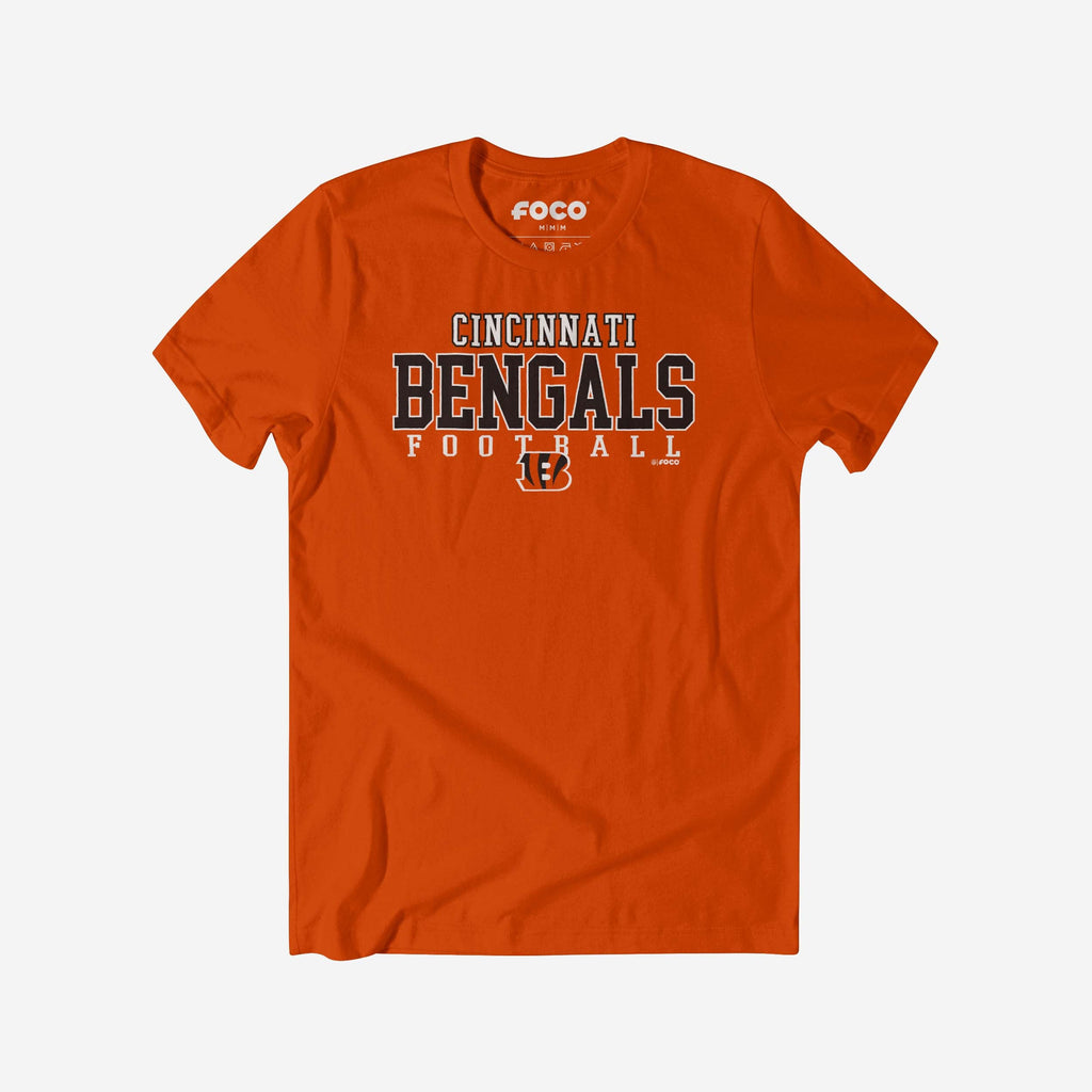 Cincinnati Bengals Football Wordmark T-Shirt FOCO Team Orange S - FOCO.com