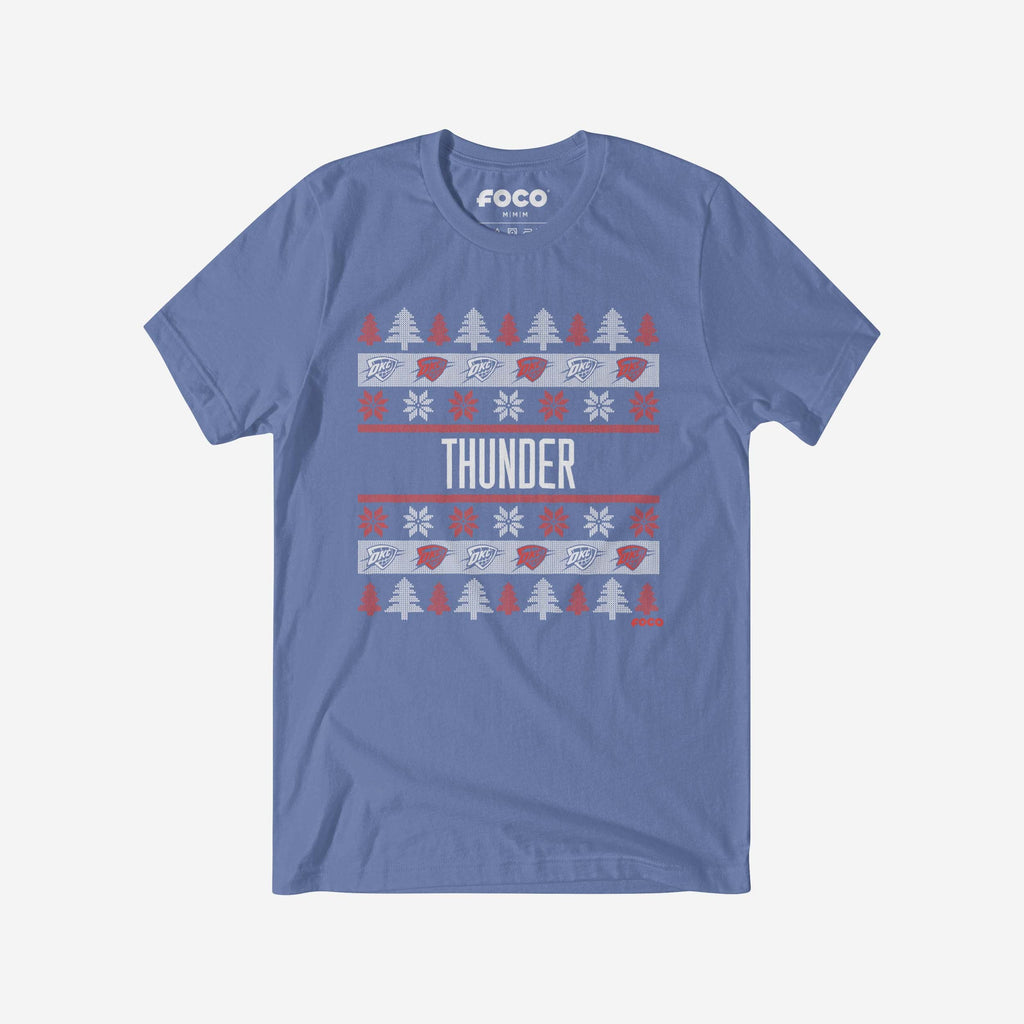 FOCO Oklahoma City Thunder Holiday Sweater T-Shirt Blue 2XL 2