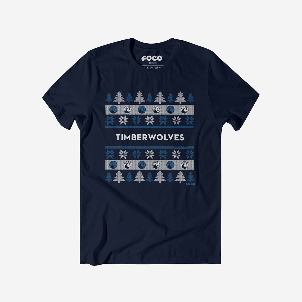 FOCO Minnesota Timberwolves Holiday Sweater T-Shirt Men Size L 2