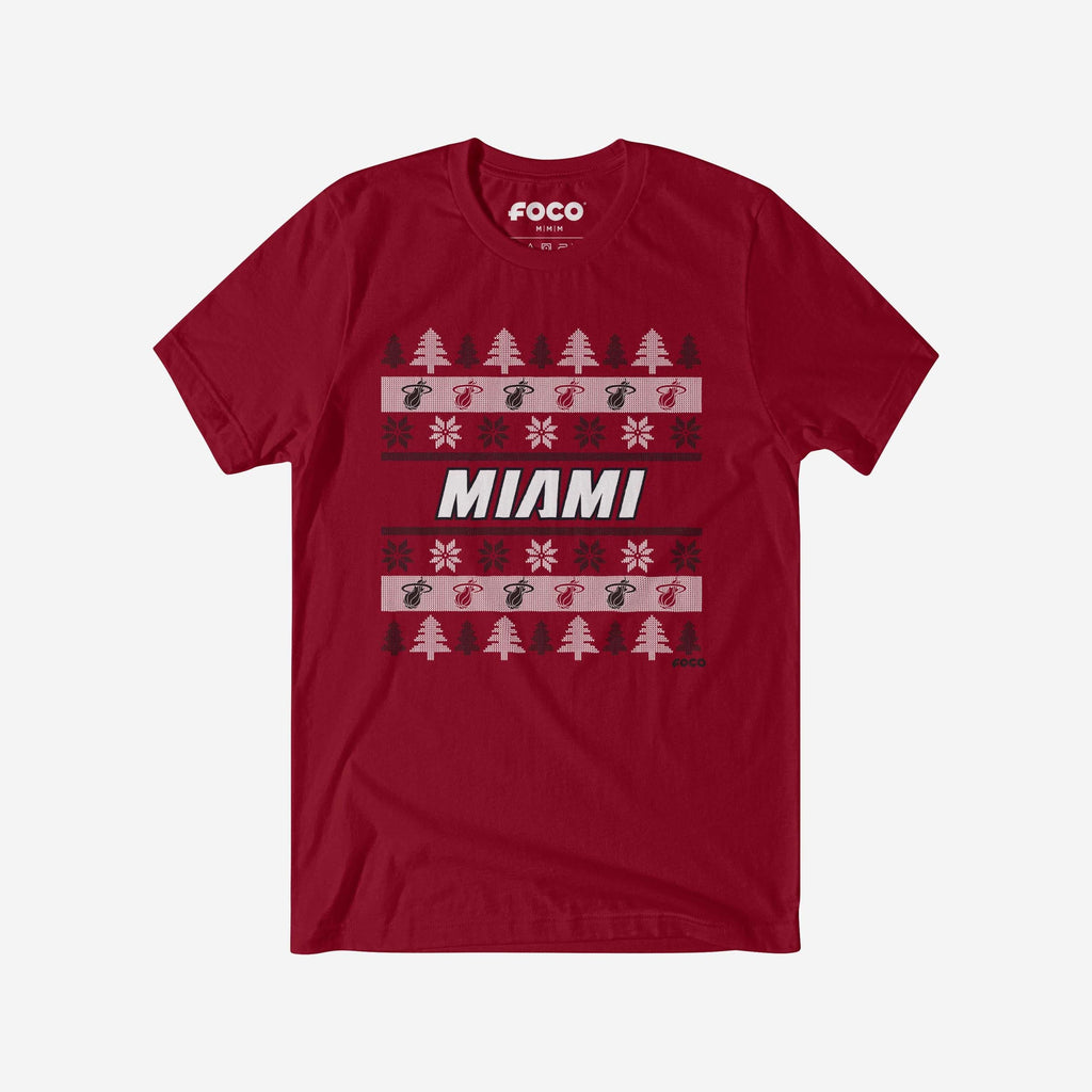 FOCO Miami Heat Holiday Sweater T-Shirt Red 2XL 2