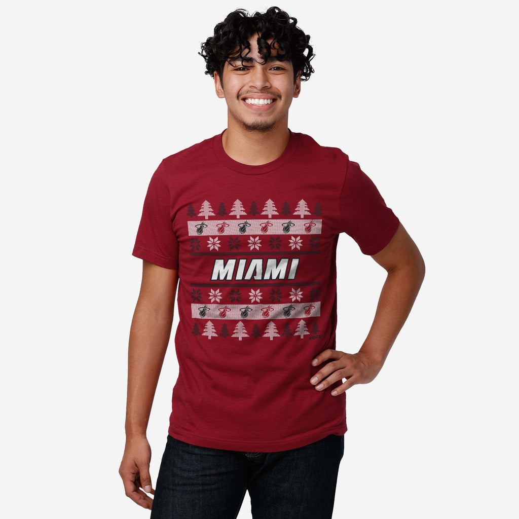FOCO Miami Heat Holiday Sweater T-Shirt Red 2XL 3