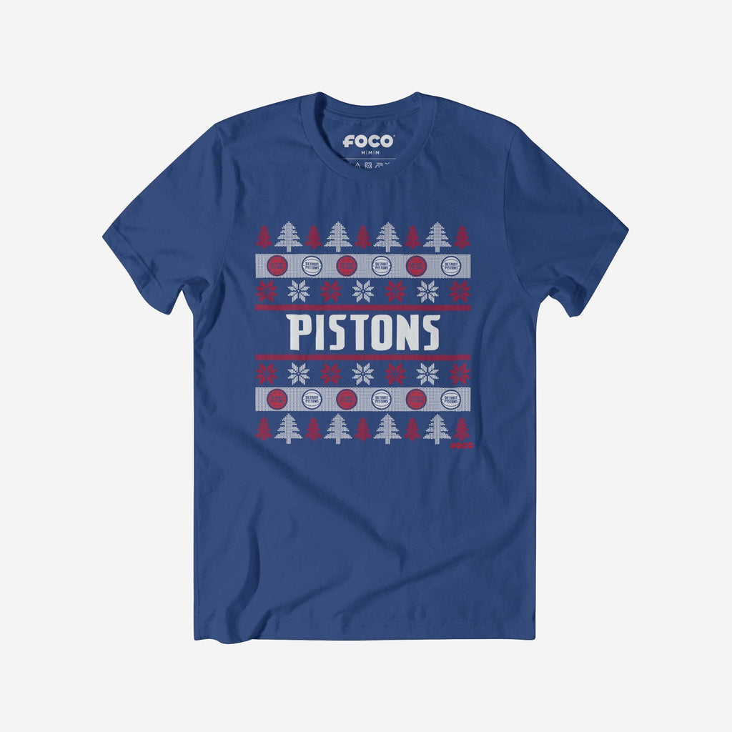 Detroit Pistons Holiday Sweater T-Shirt FOCO S - FOCO.com