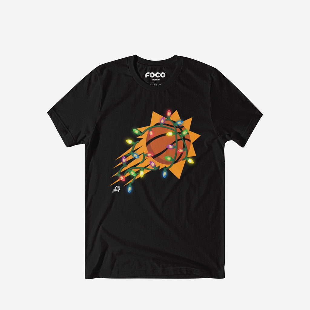 FOCO Phoenix Suns Primary Logo Holiday Lights T-Shirt Black Men Size S 2