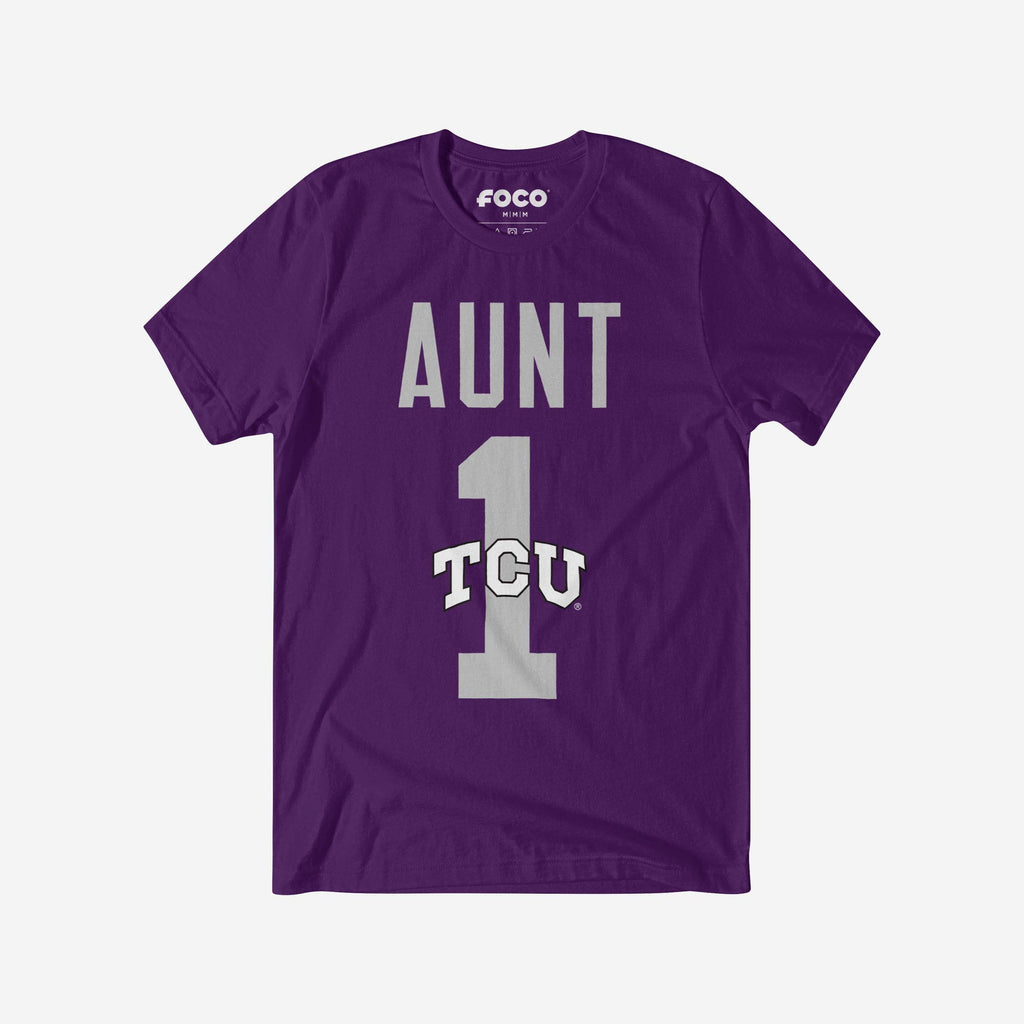 FOCO TCU Horned Frogs Number 1 Aunt T-Shirt Purple 2XL 2