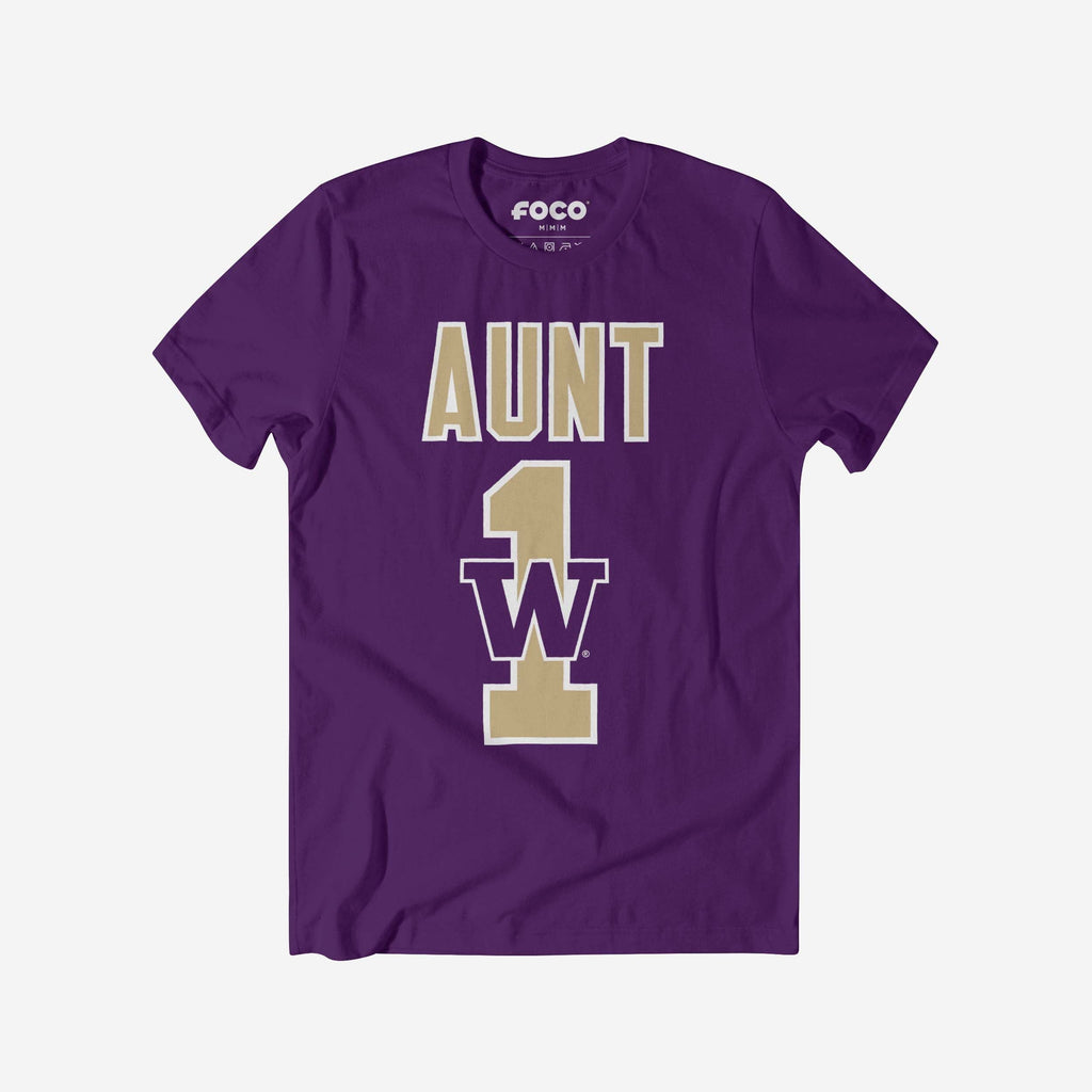 FOCO Washington Huskies Number 1 Aunt T-Shirt Purple 2XL 2