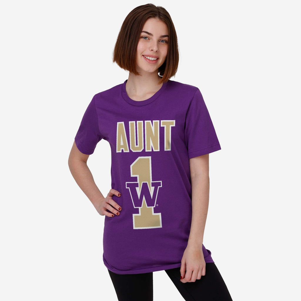 FOCO Washington Huskies Number 1 Aunt T-Shirt Purple 2XL 3