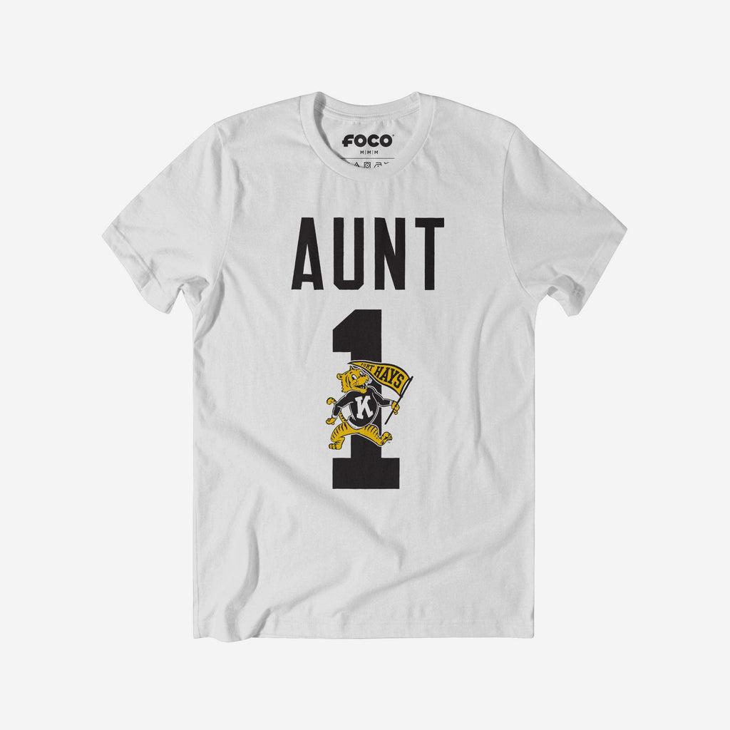 FOCO Fort Hays State Tigers Number 1 Aunt T-Shirt Black 2XL 2