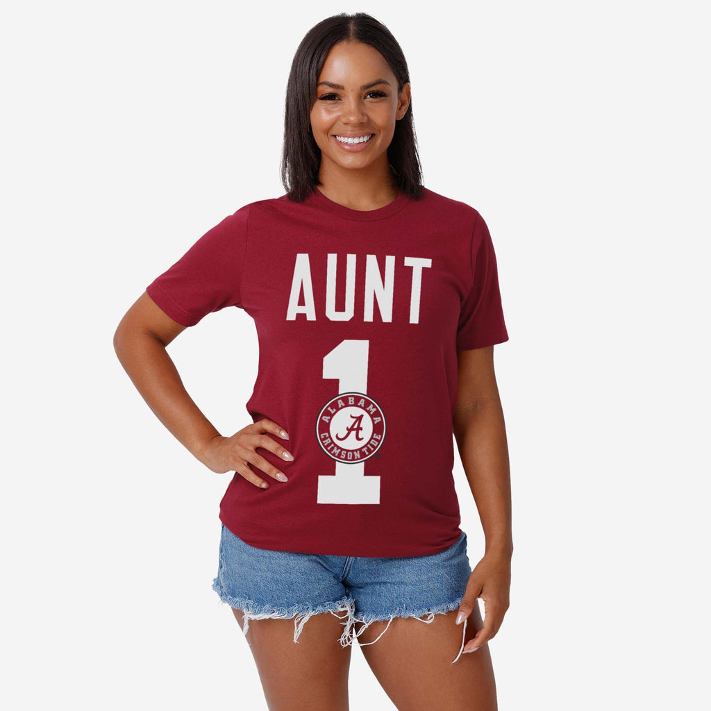 FOCO Alabama Crimson Tide Number 1 Aunt T-Shirt Red S Women 3