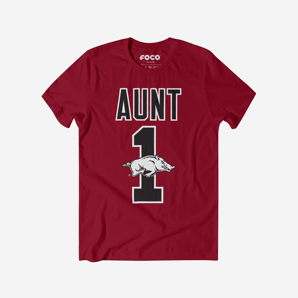 FOCO Arkansas Razorbacks Number 1 Aunt T-Shirt Red XL Women 2