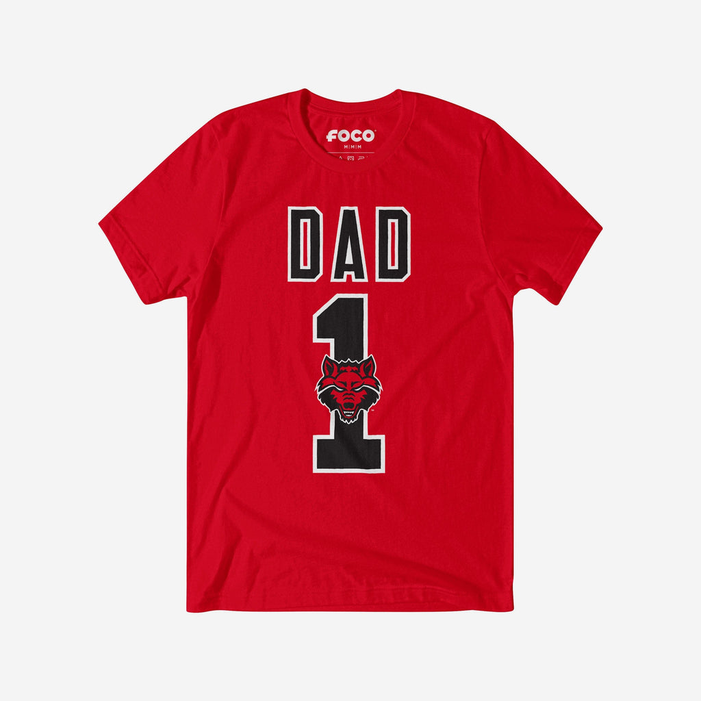 FOCO Arkansas State Red Wolves Number 1 Dad T-Shirt Red M 2