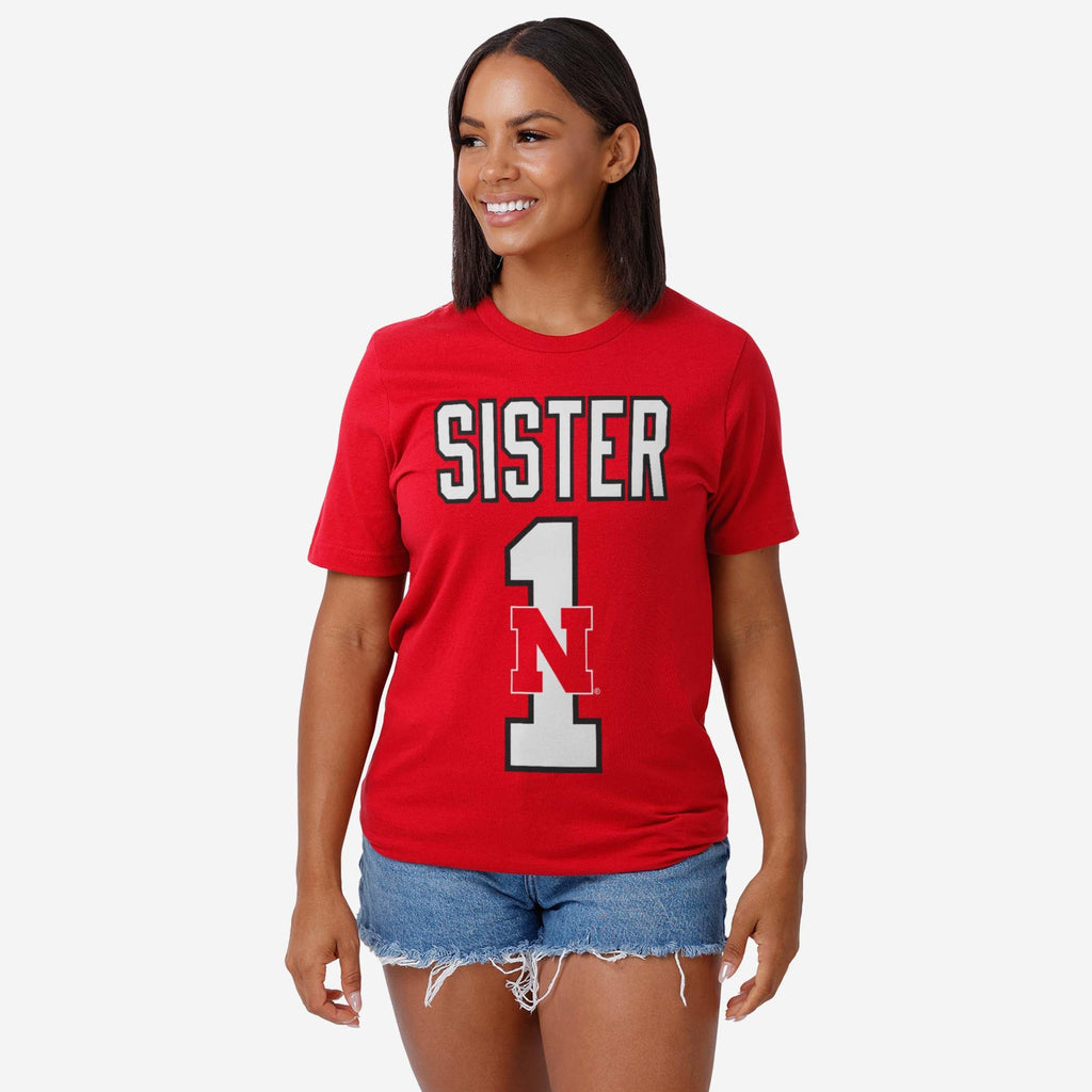 FOCO Nebraska Cornhuskers Number 1 Sister T-Shirt Red M Women 3