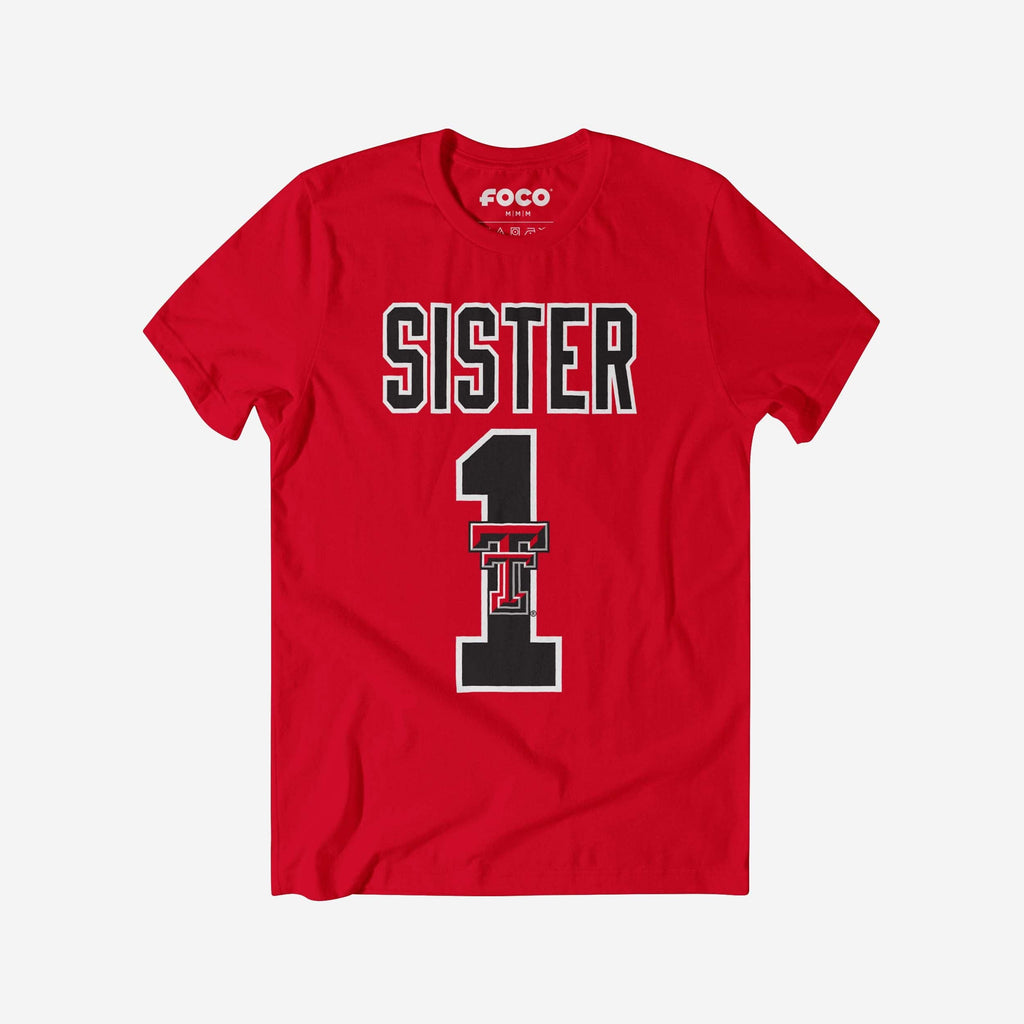 FOCO Texas Tech Red Raiders Number 1 Sister T-Shirt Red XL Women 2