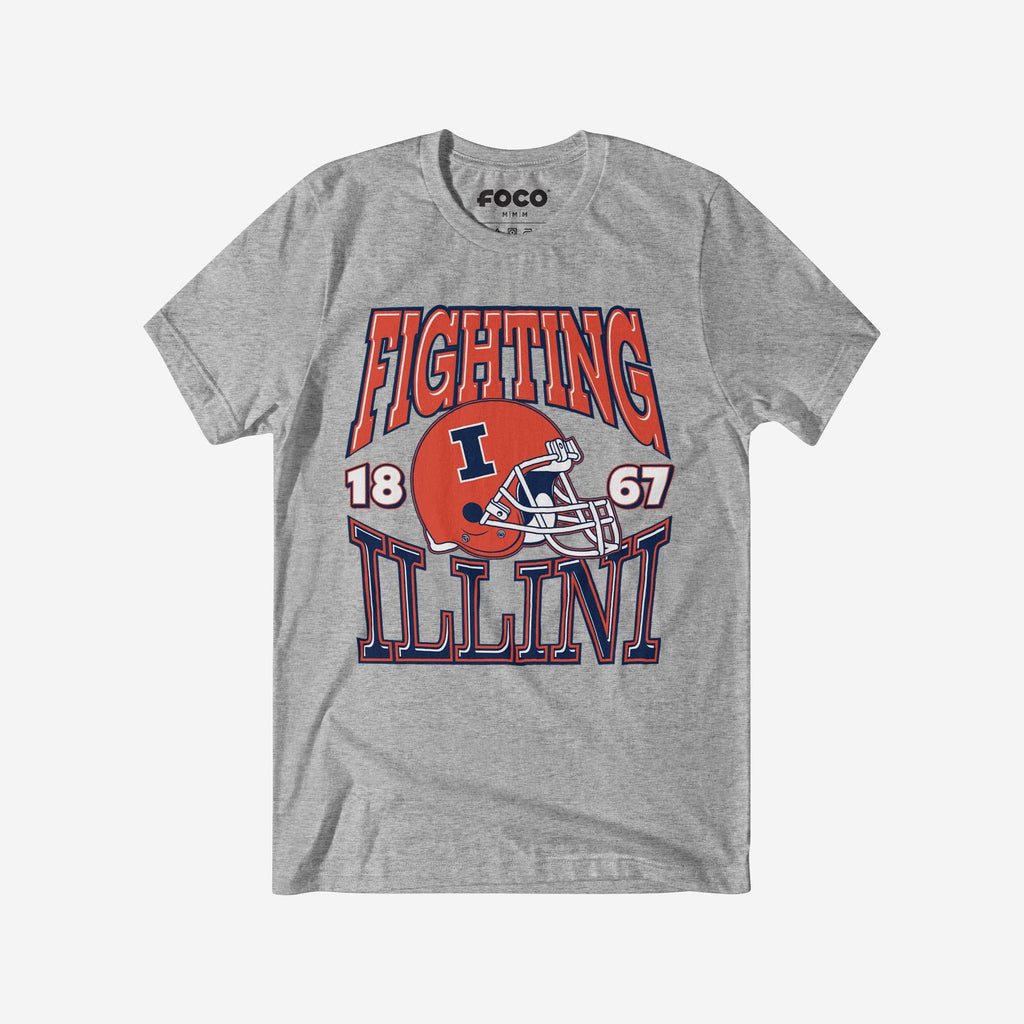 FOCO Illinois Fighting Illini Classic Team Helmet T-Shirt Grey XL 2