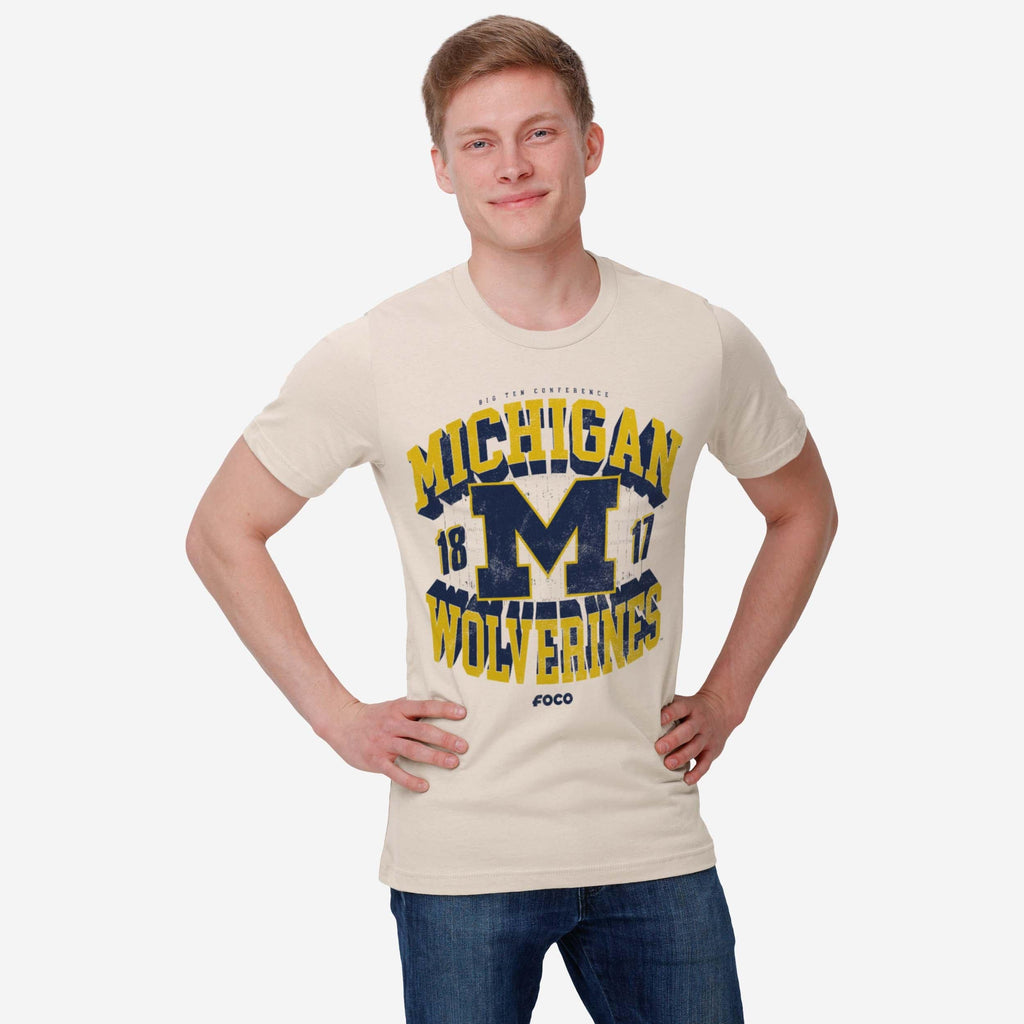 FOCO Michigan Wolverines Field Arched Wordmark T-Shirt Men Size S 3