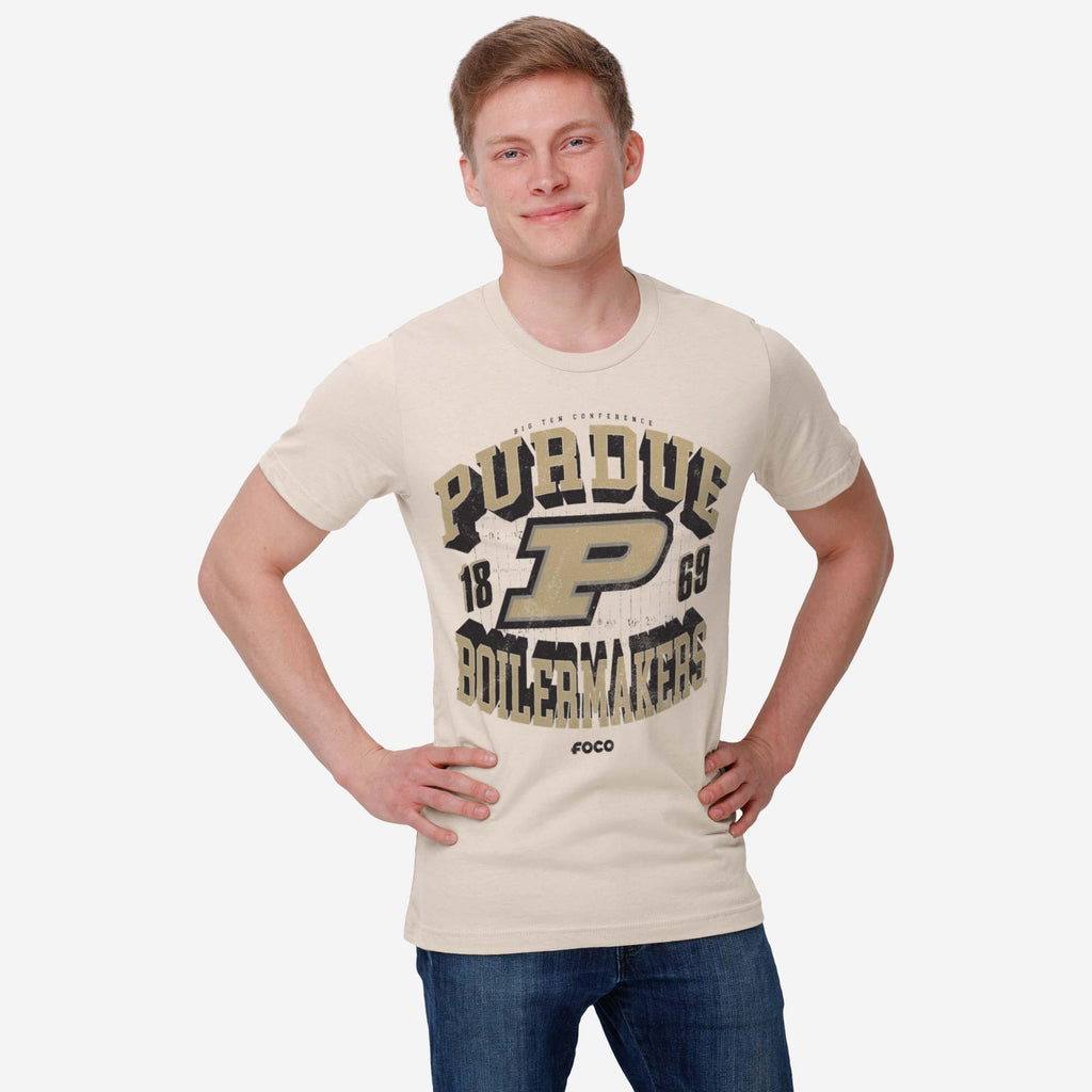 FOCO Purdue Boilermakers Field Arched Wordmark T-Shirt - L - Herren 3