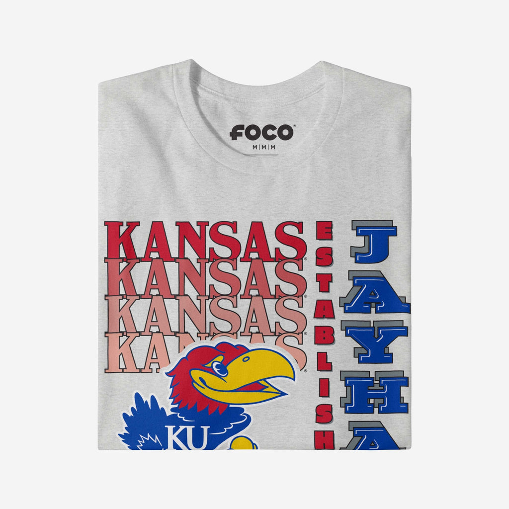 FOCO Kansas Jayhawks Gradient Wordmark T-Shirt Blue Men Size S 4
