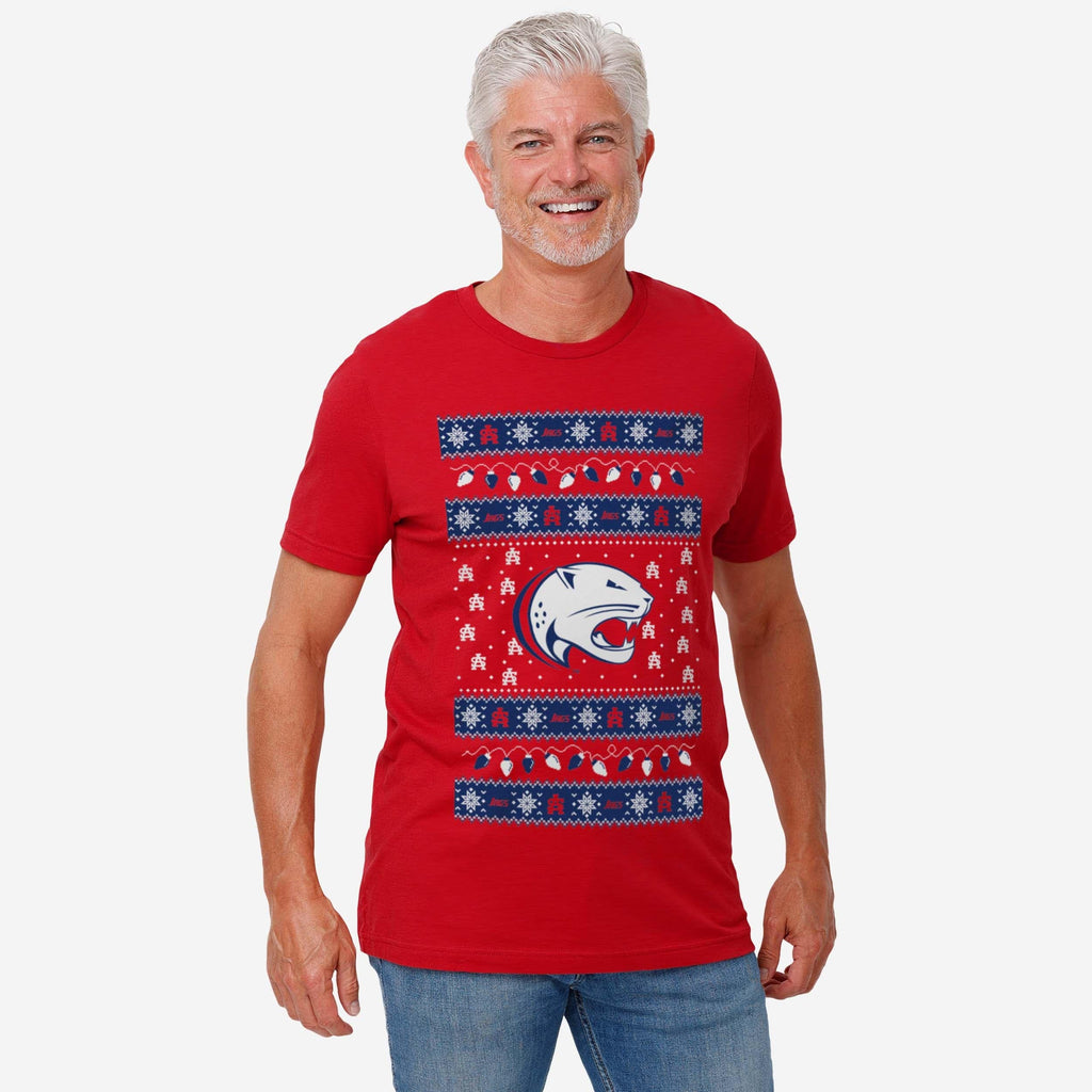 FOCO South Alabama Jaguars Holiday Lights T-Shirt Red S Men 3