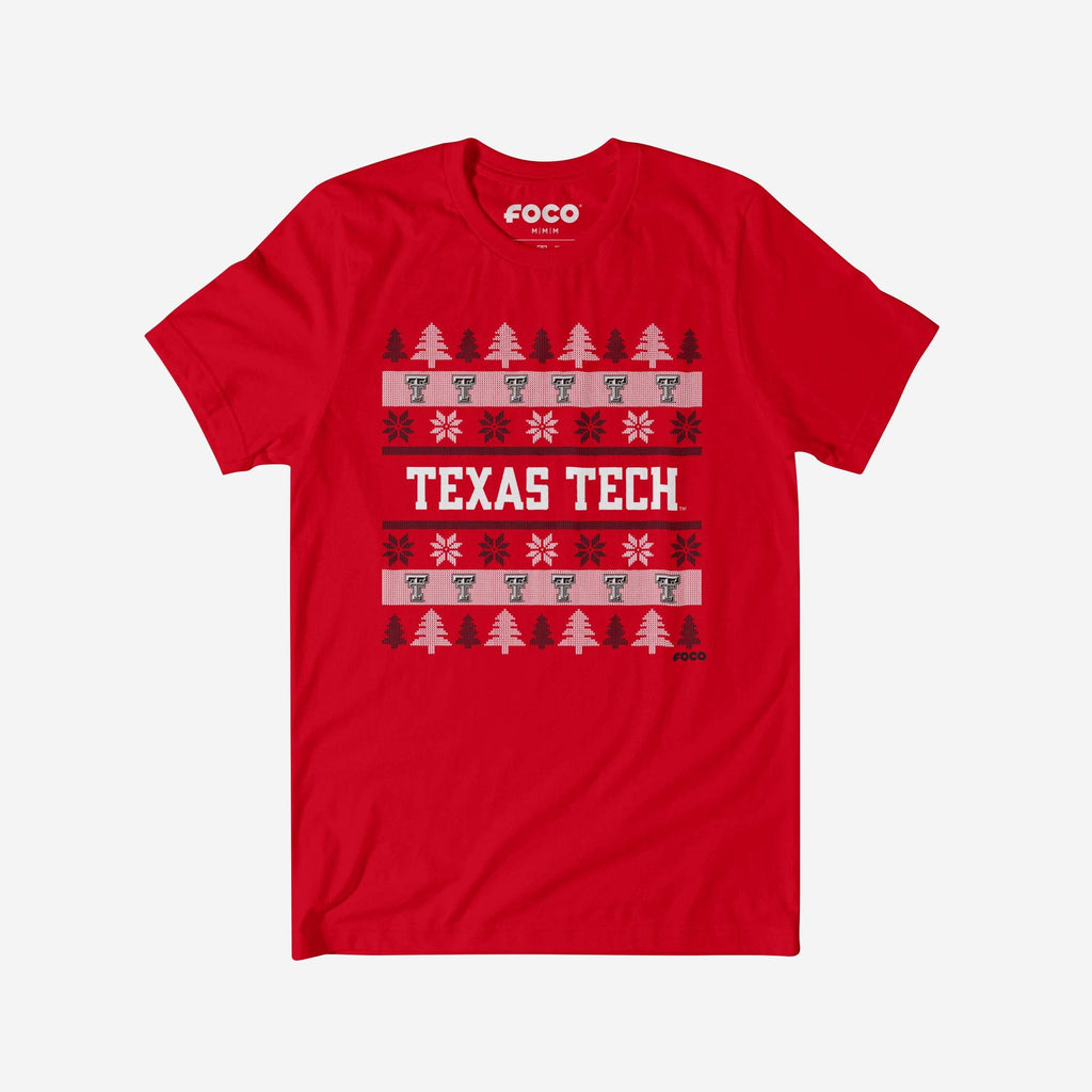 FOCO Texas Tech Red Raiders Holiday Sweater T-Shirt Red 2XL 2