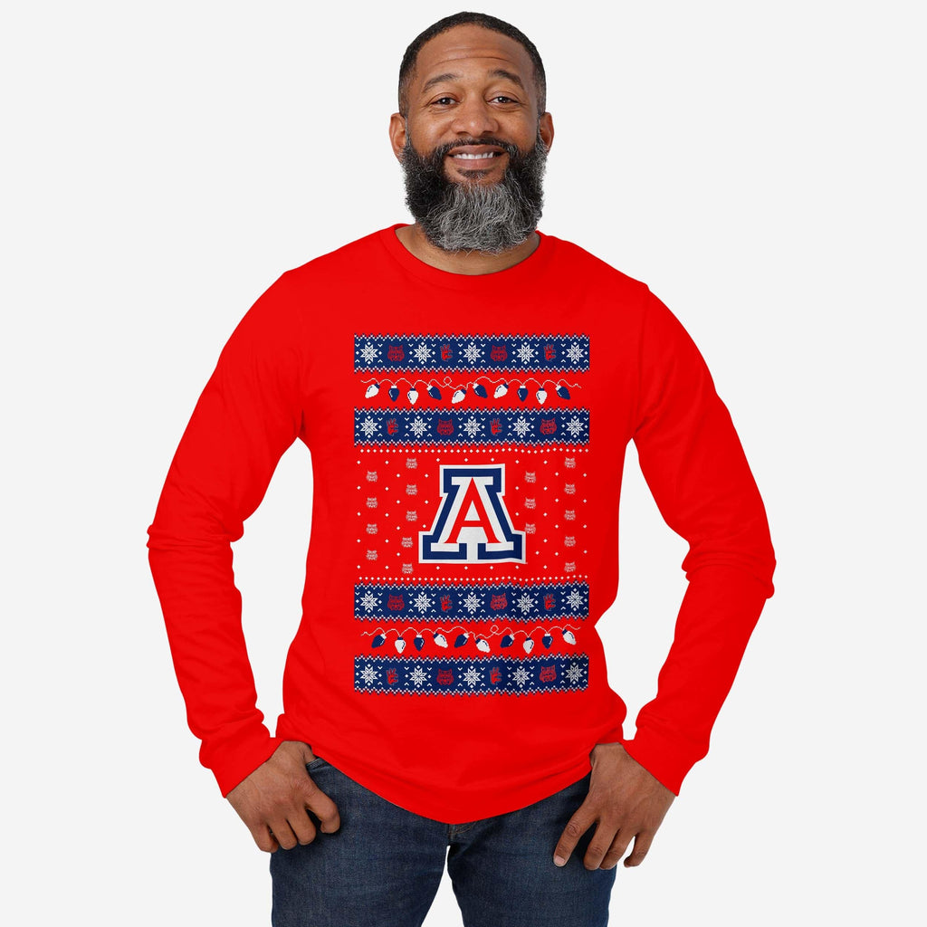 Arizona Wildcats Holiday Lights Sweater Long Sleeve T-Shirt FOCO