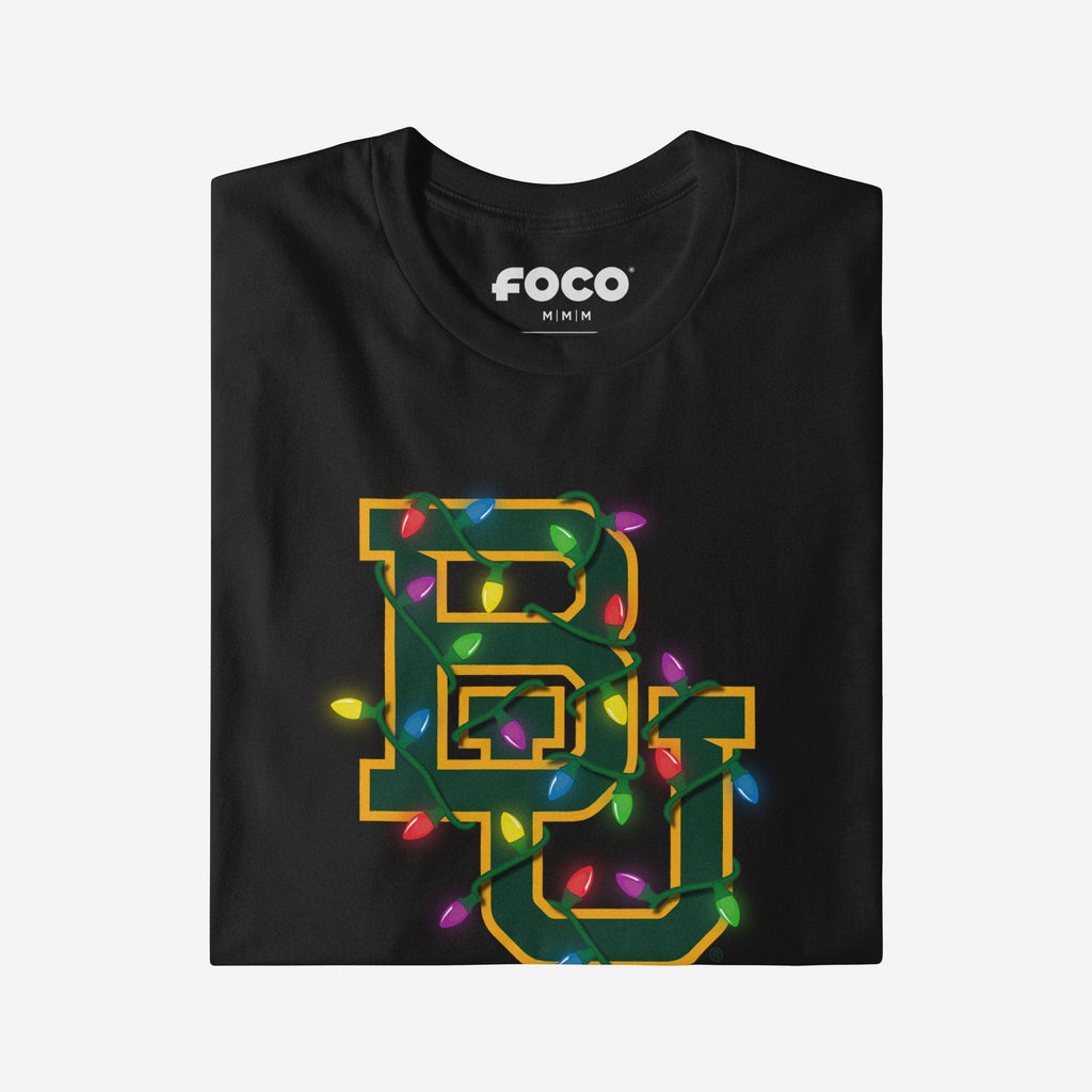 FOCO Baylor Bears Primary Logo Holiday Lights Long Sleeve T-Shirt Green 2XL 4