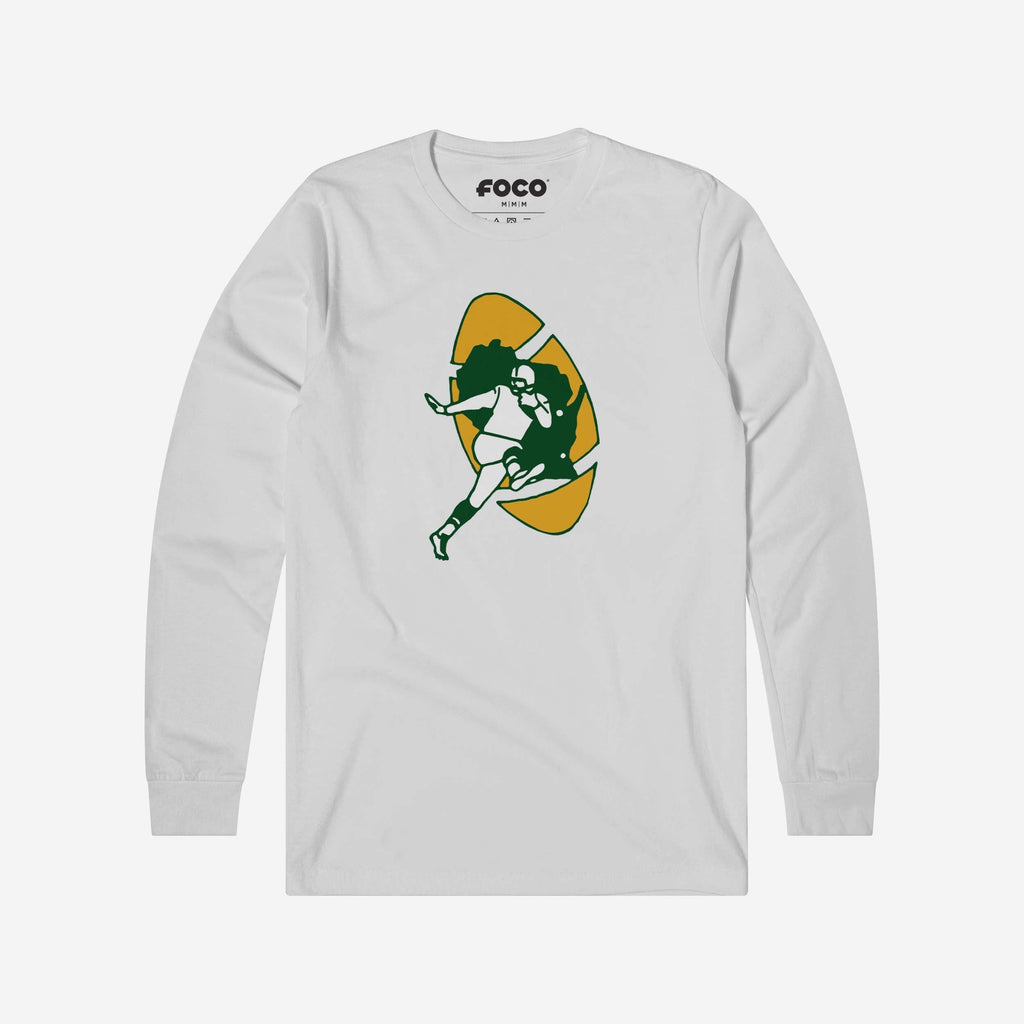 FOCO Green Bay Packers 1961 Retro Logo Long Sleeve T-Shirt Dark Grey Heather S 2