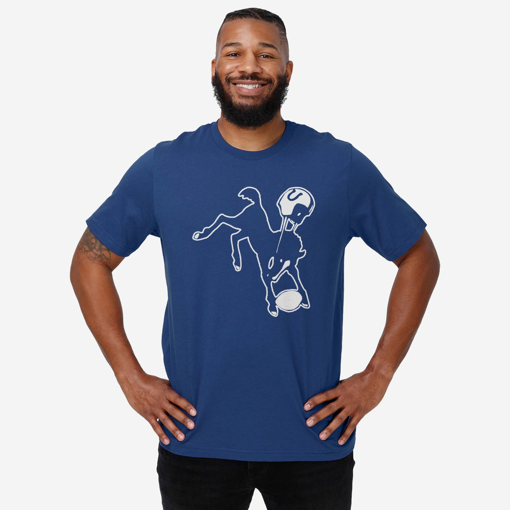 FOCO Indianapolis Colts 1961 Retro Logo T-Shirt Athletic Heather L 3