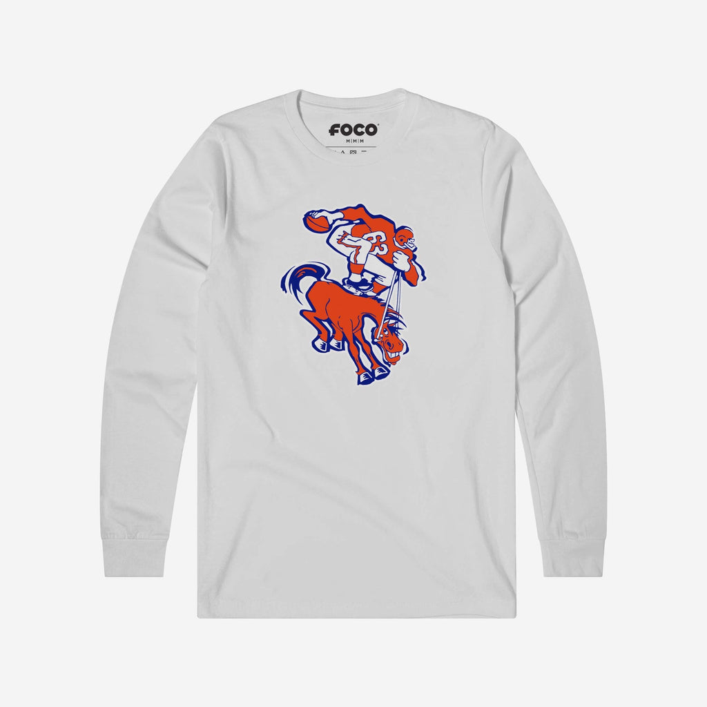 FOCO Denver Broncos 1962 Retro Logo Long Sleeve T-Shirt Blue Men Size S 2