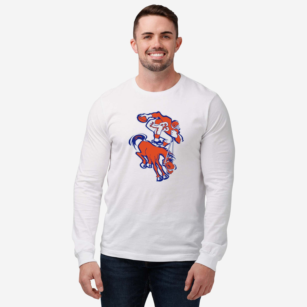 FOCO Denver Broncos 1962 Retro Logo Long Sleeve T-Shirt Blue Men Size S 3