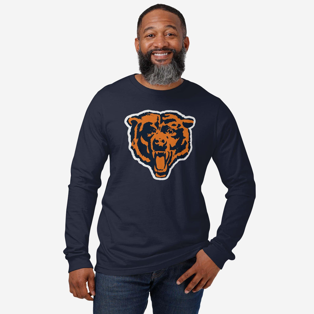 FOCO Chicago Bears 1963 Retro Logo Long Sleeve T-Shirt Athletic Heather S 3