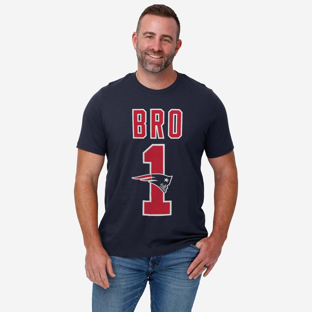 FOCO New England Patriots Number 1 Bro T-Shirt Blue Men Size S 3