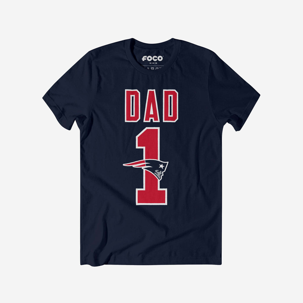 FOCO New England Patriots Number 1 Dad T-Shirt Blue S Men 2