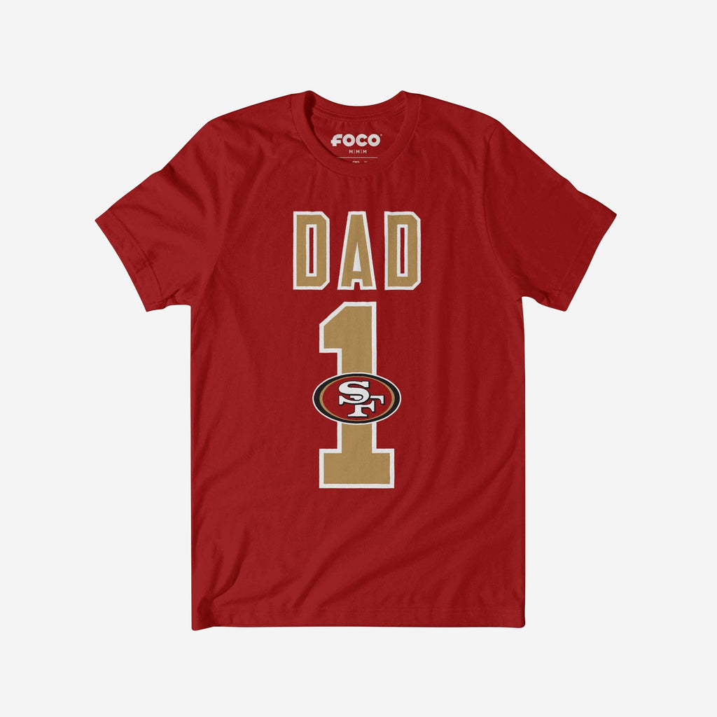 FOCO San Francisco 49ers Number 1 Dad T-Shirt Red Size S 2