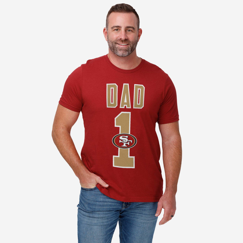 FOCO San Francisco 49ers Number 1 Dad T-Shirt Red Size S 3