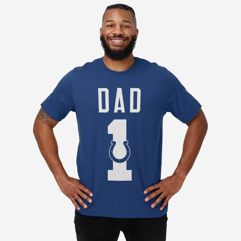 FOCO Indianapolis Colts Number 1 Dad T-Shirt Blue 2XL 3