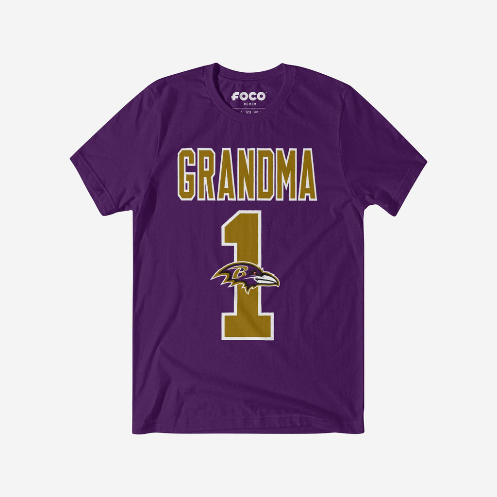FOCO Baltimore Ravens Number 1 Grandma T-Shirt Purple L Women 2