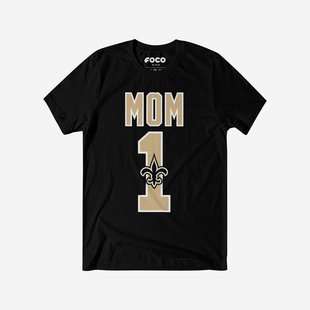 FOCO New Orleans Saints Number 1 Mom T-Shirt Black M Women 2