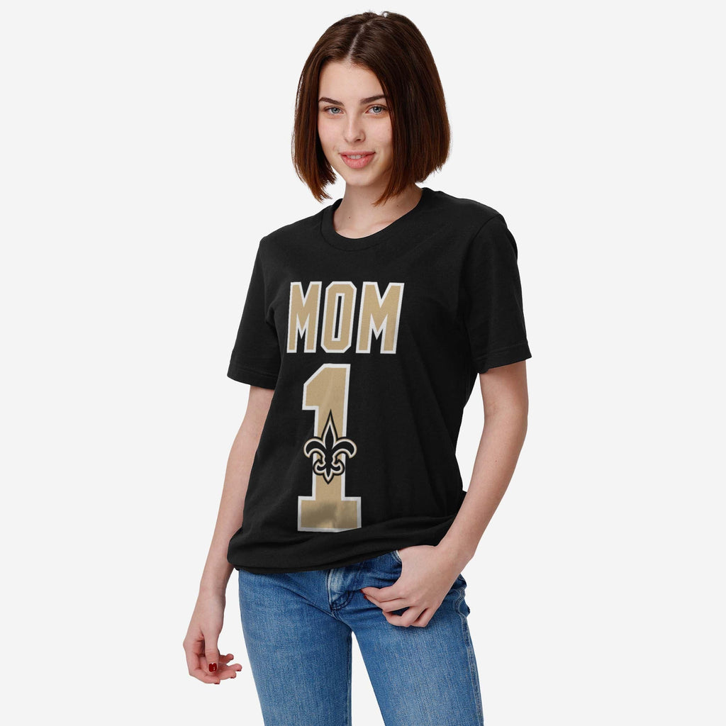 FOCO New Orleans Saints Number 1 Mom T-Shirt Black M Women 3