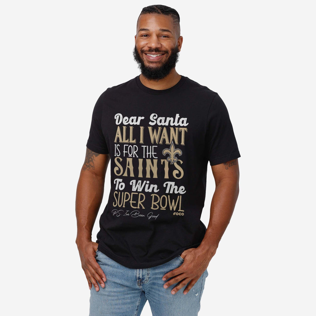 FOCO New Orleans Saints All I Want T-Shirt Black Size S 3