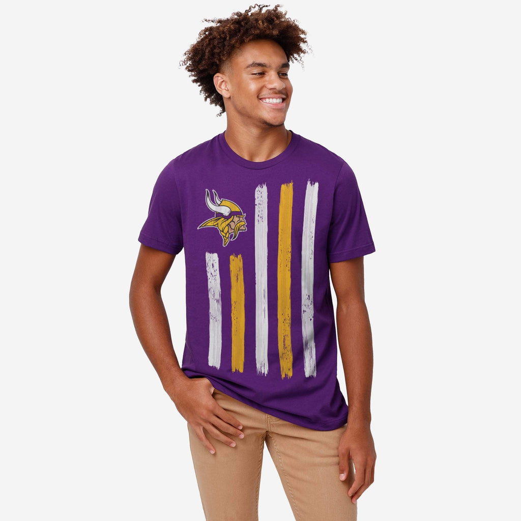FOCO Minnesota Vikings Brushstroke Flag T-Shirt Navy 2XL 3