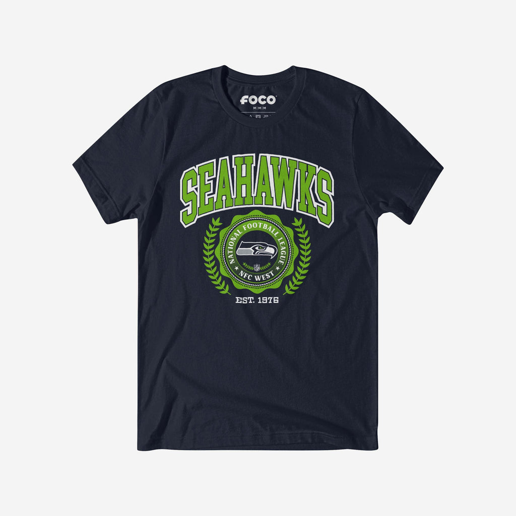 FOCO Seattle Seahawks Team Crest T-Shirt Navy 2XL 2