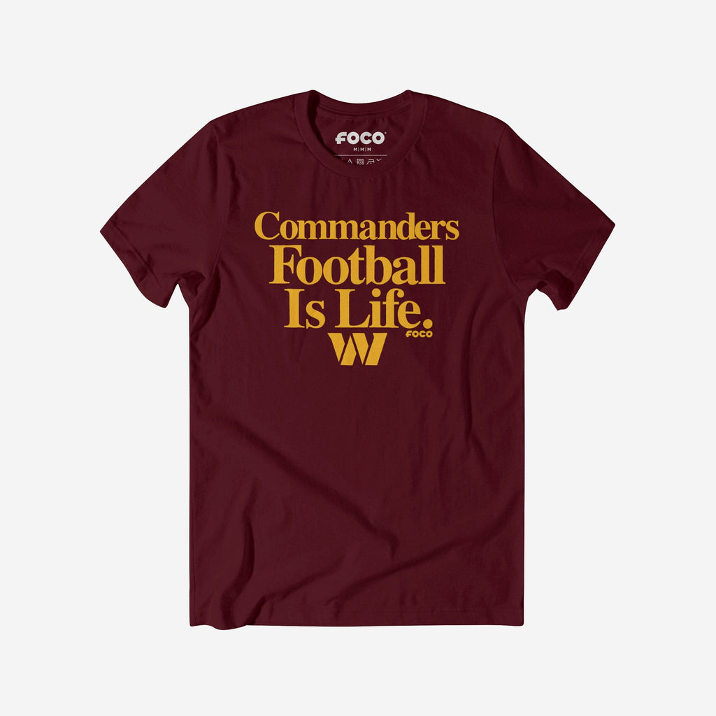 FOCO Washington Commanders Football is Life T-Shirt Red Size M 2