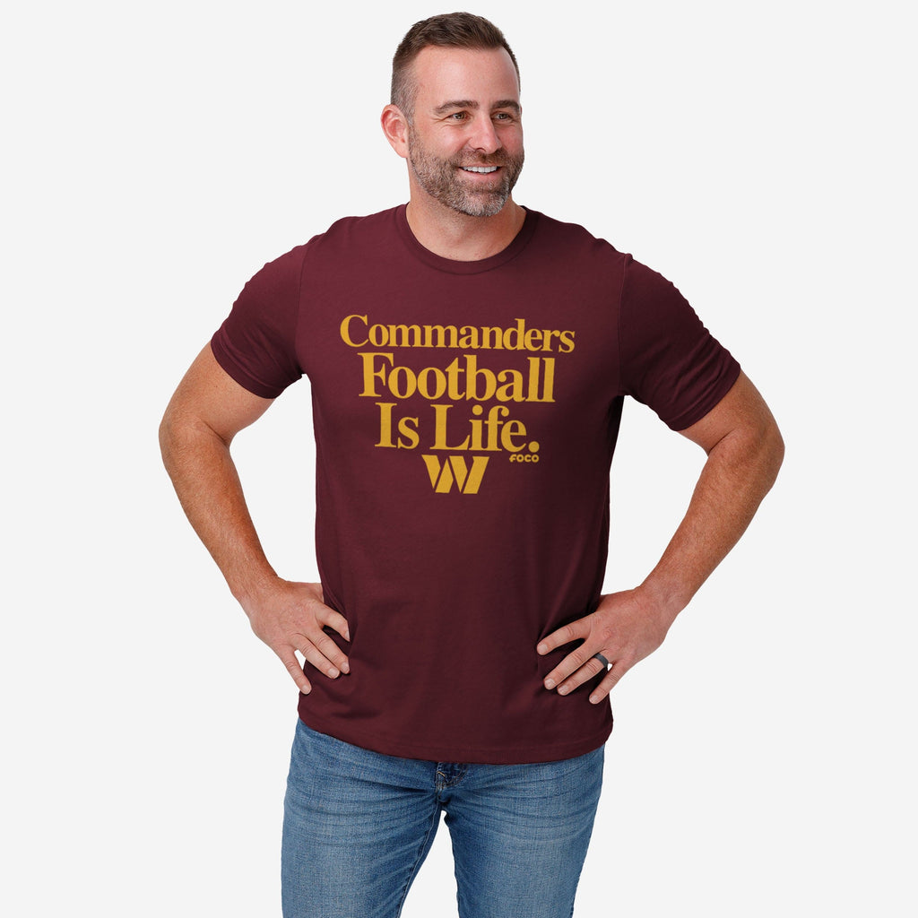 FOCO Washington Commanders Football is Life T-Shirt Red Size M 3