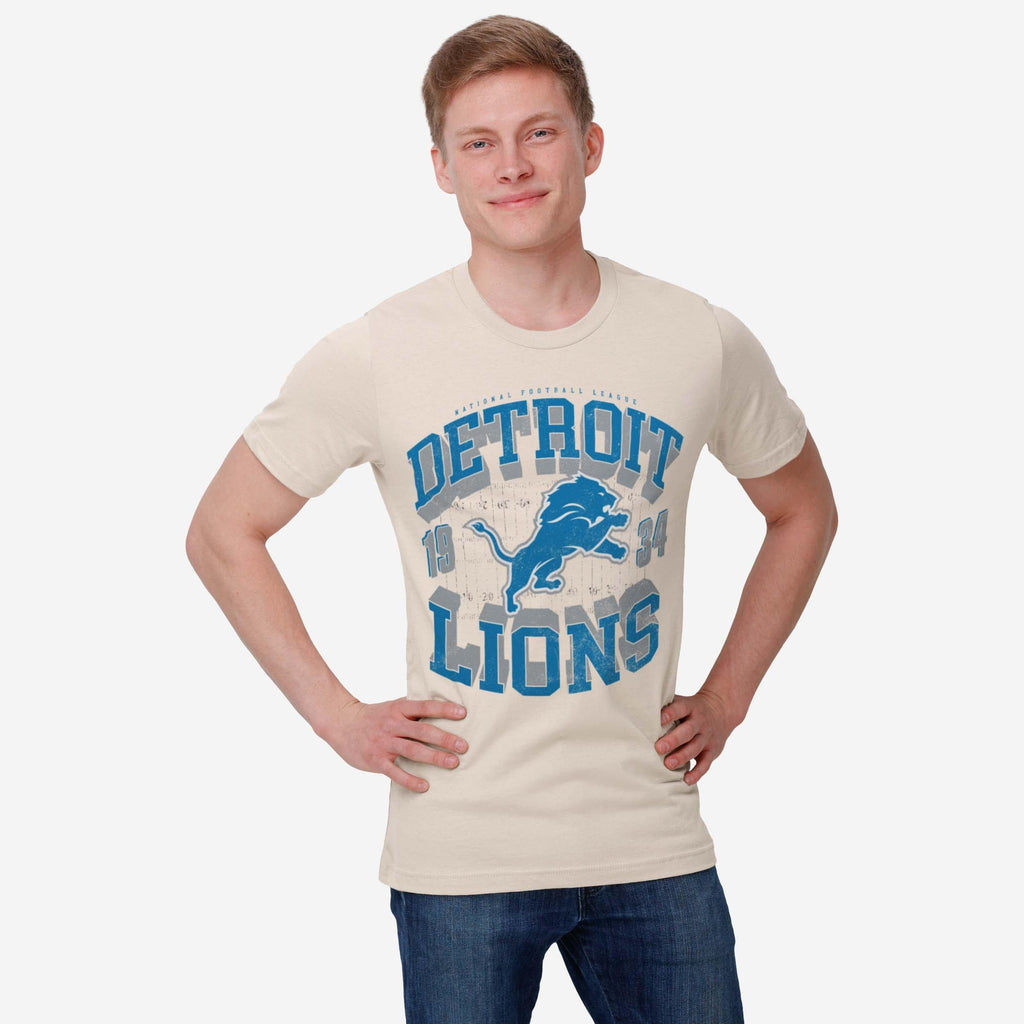 FOCO Detroit Lions Field Arched Wordmark T-Shirt Blue 2XL 3