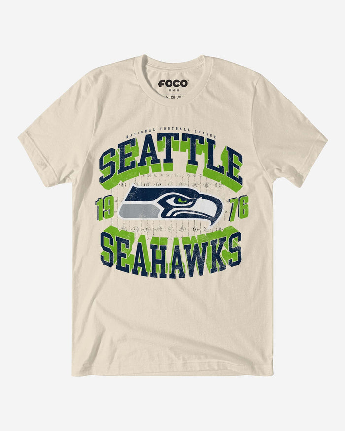 Seattle Seahawks Field Arched Wordmark T-Shirt FOCO S - FOCO.com